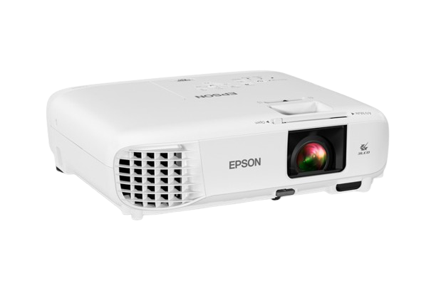 Projetor Epson PowerLite E20 branco visto de frente
