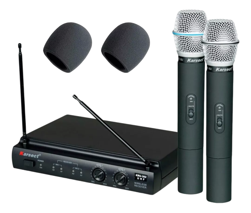 Kit Karsect KRU-302 com dois microfones sem fio